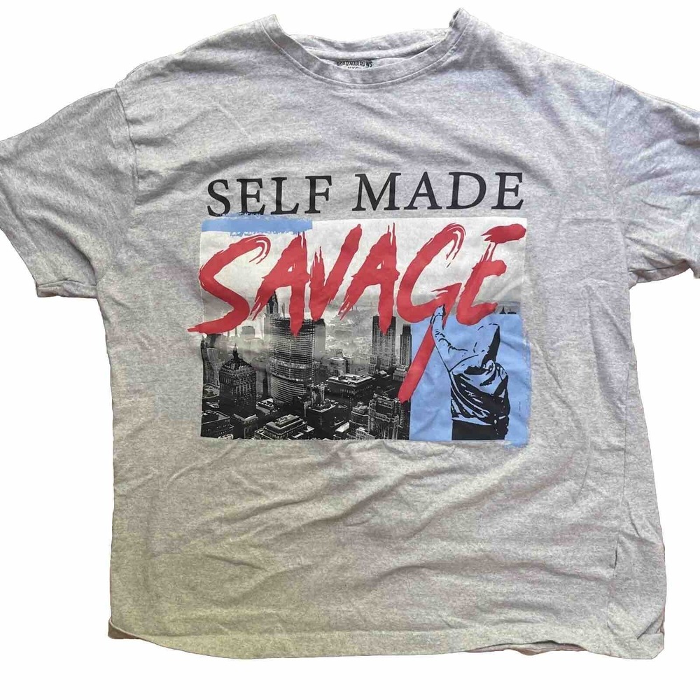 Road Narrows Self Made Savage NYC Graffiti Artist Graphic T-Shirt Mens 3XL Gray
